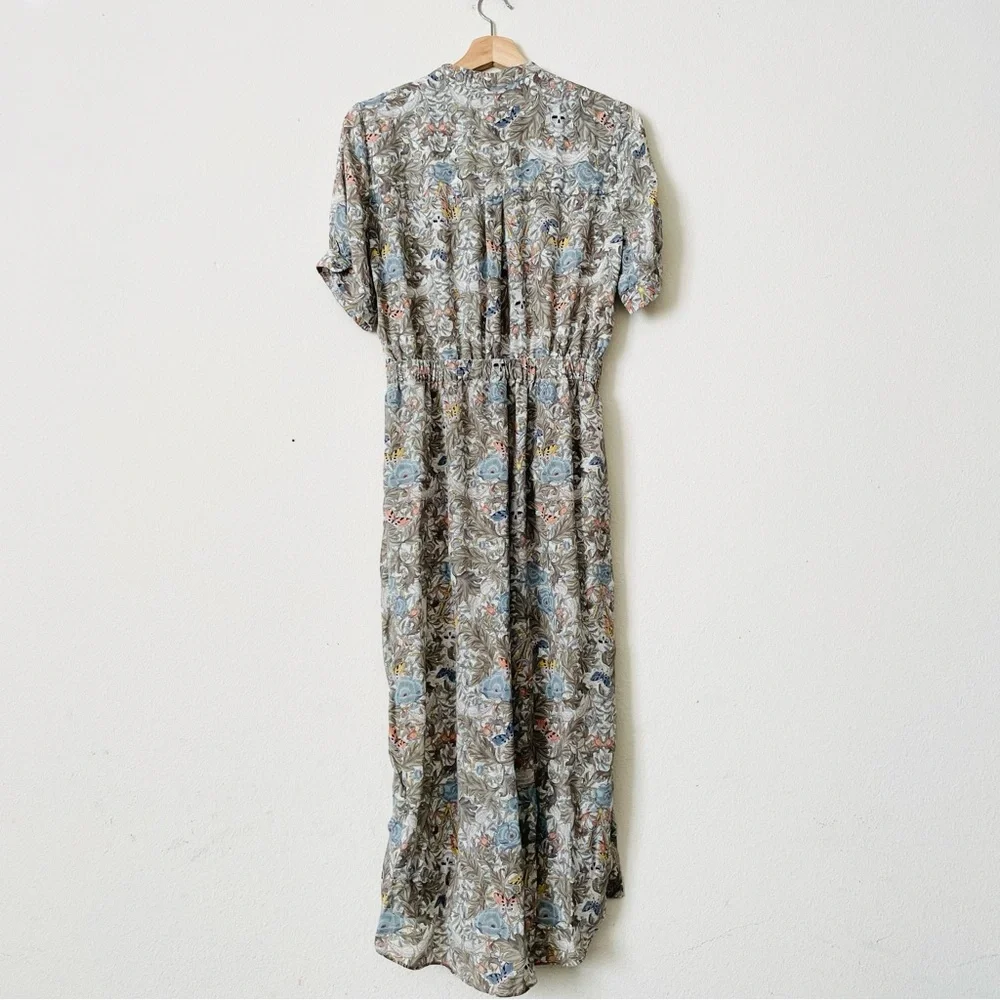 Zadig & Voltaire LARGE Rima short sleeve midi dress in floral butterfly print - Picture 7 of 9
